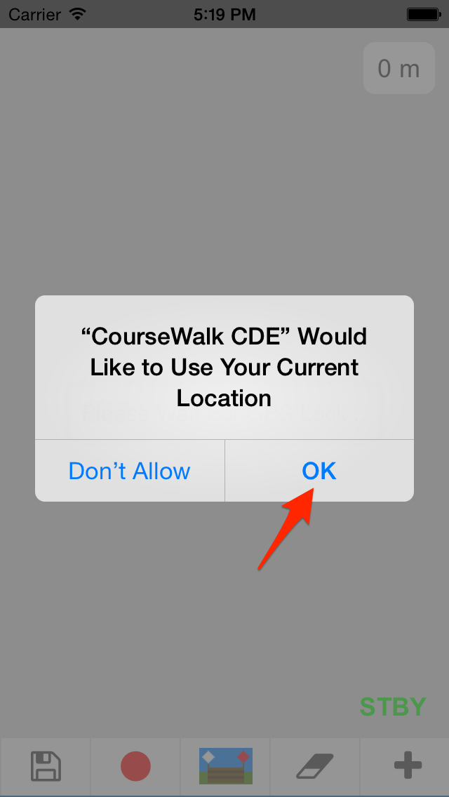 Allow CourseWalk to access your GPS